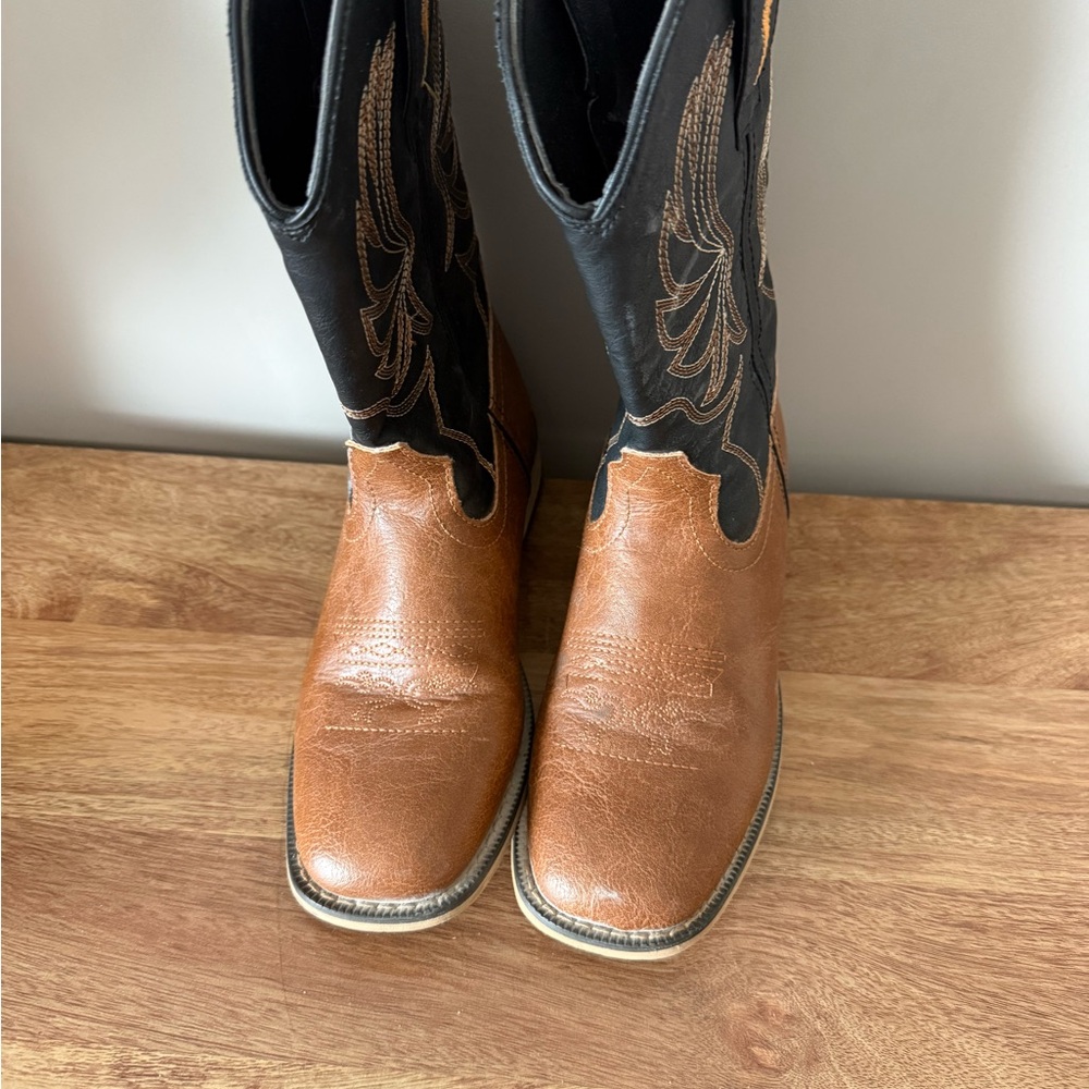 Kids Brown and Black Western Boots